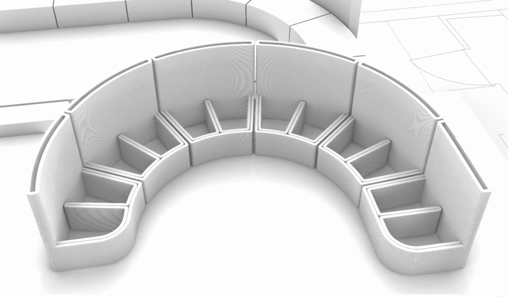 Diseño 3D de proyecto de hormigón impreso en 3D
