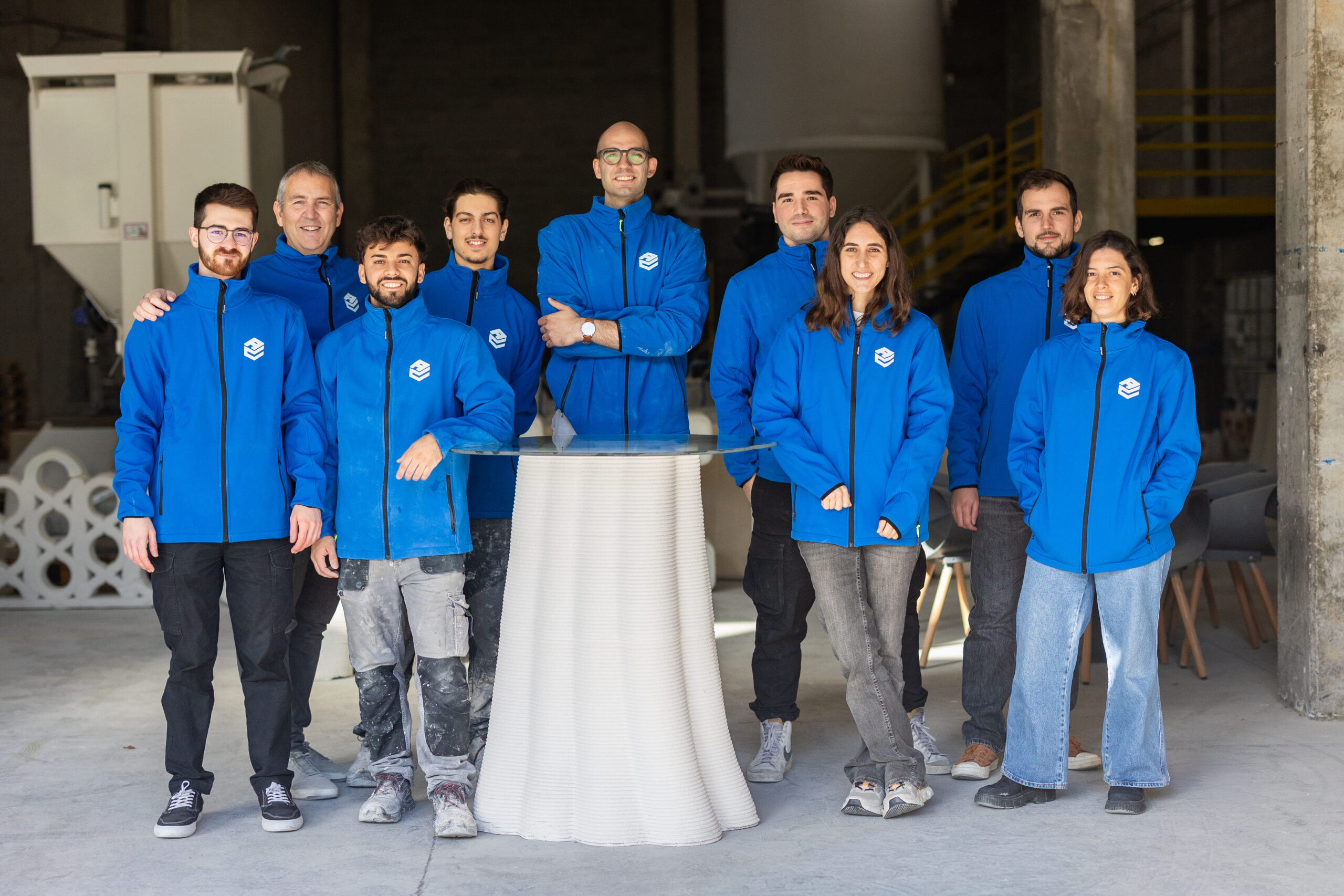 Aridditive team at the 3D concrete printing plant