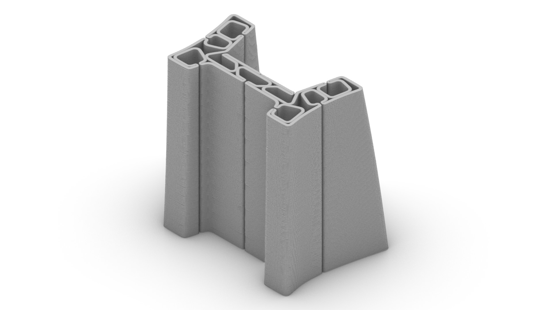 Diseño de sección 1 del puente peatonal para impresión 3D de hormigón