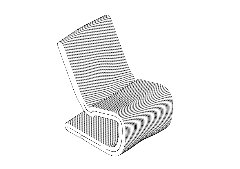 Silla Volada impresa en 3D en hormigón